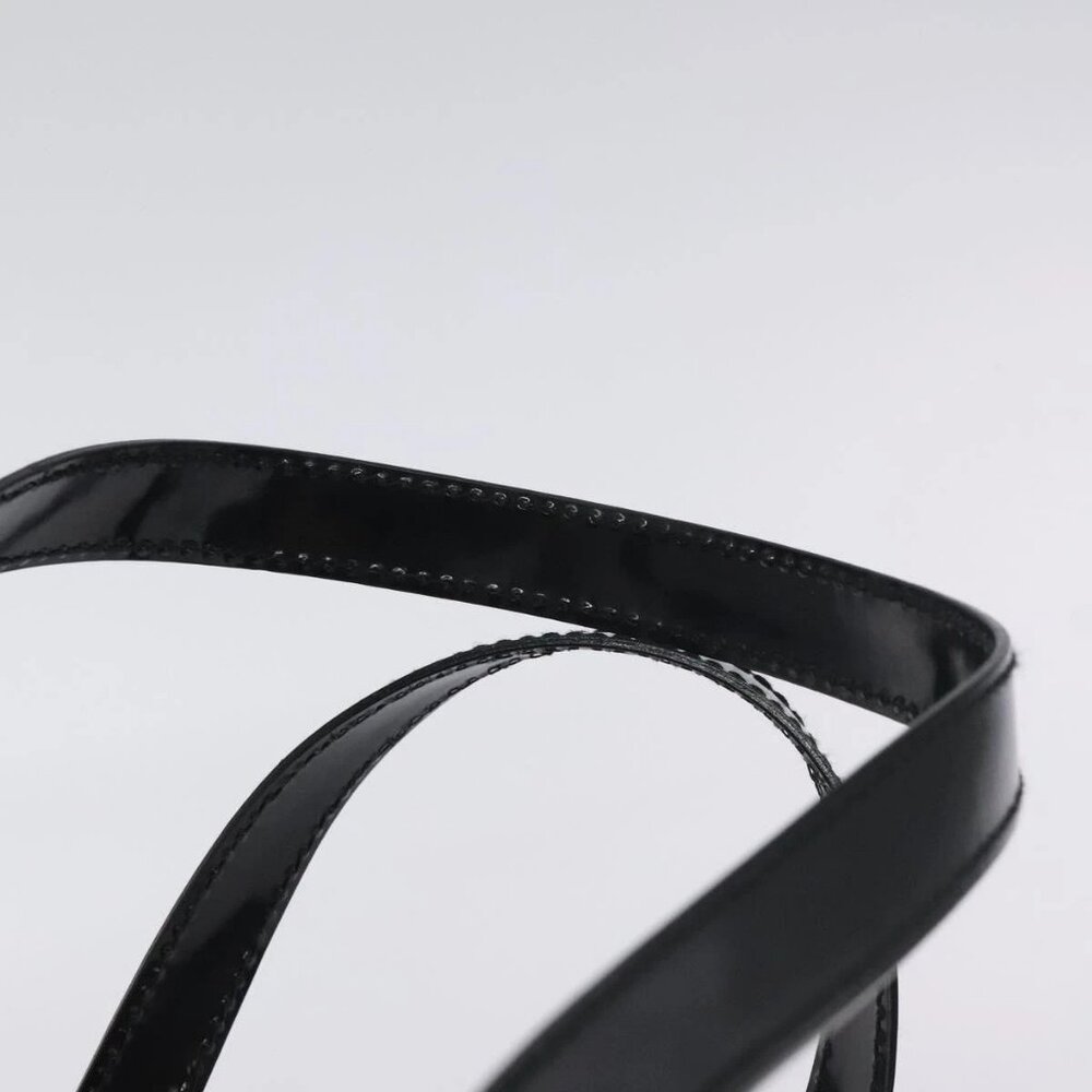 GUCCI Hand Bag Enamel Black Silver Auth am8761 - Picture 9 of 16